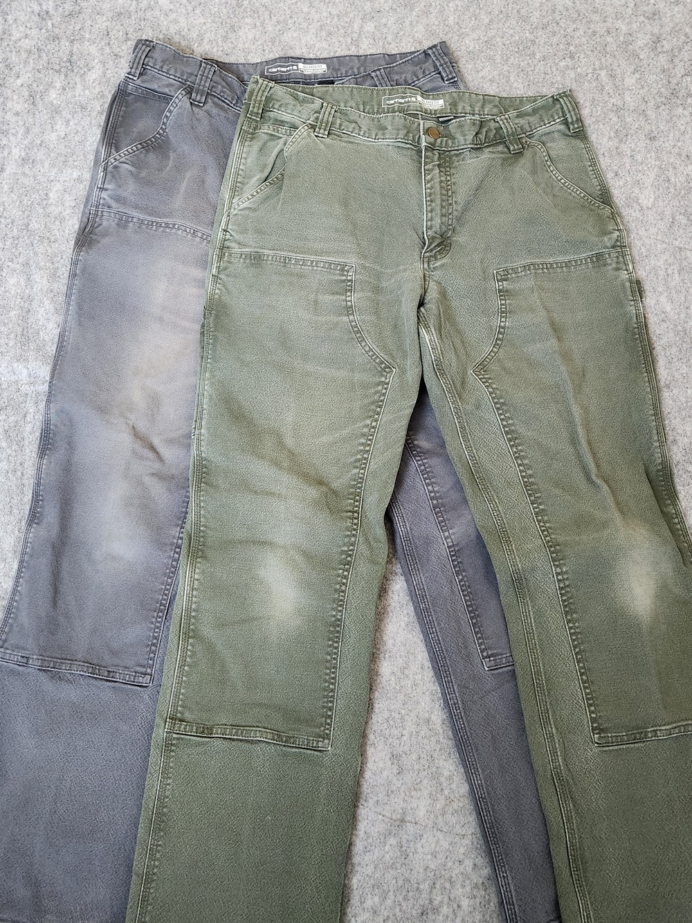 Lot of 2 Carhartt Duck Double Knee Pants Men 36x34 Multi Relaxed Fit Rugged Flex